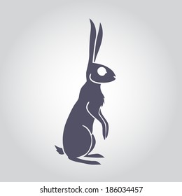 Collection of fast rabbits icons. Vector Illustration