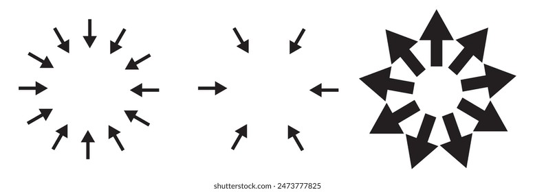 Collection of fat double arrows icon. Line art design eps 10