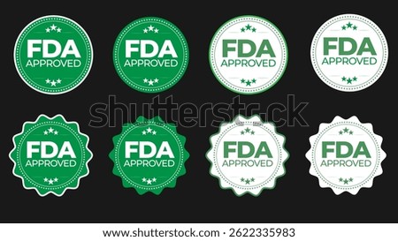 Collection of FDA Approved Badge Vector – High-Quality Certification Labels for Packaging and Products