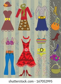 collection of female clothes
