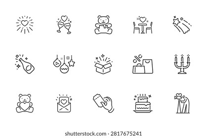 Collection of festive celebration and gift icons for special occasions