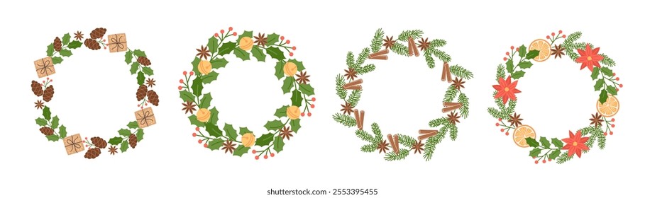 Collection of Festive Christmas Wreath