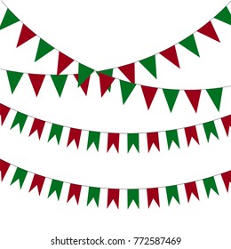 Collection of festive decorative flags for Christmas
