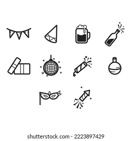 collection of festive icon vector