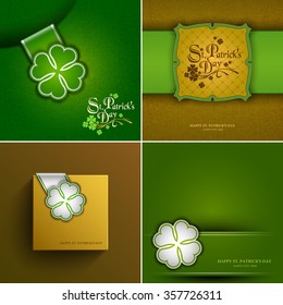 Collection festive Saint Patrick's Day Card Background, Vector Eps 10
