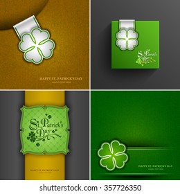 Collection festive Saint Patrick's Day Card Background, Vector Eps 10
