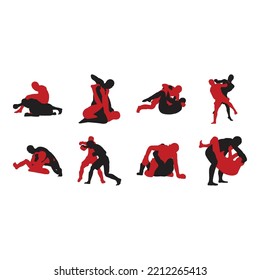 Sammlung von Kampfsilhouette-Symbol