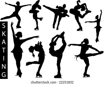 A collection of figure skating silhouettes - Check out my portfolio for other collections.