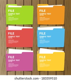 Collection Of File Folder With Documents Vector Illustration