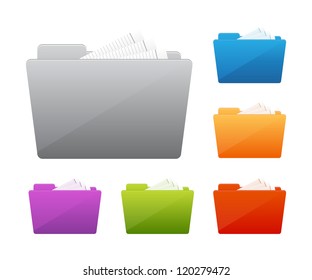 Collection Of File Folders Icons