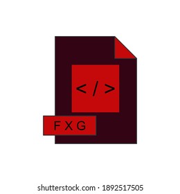 Collection of file formats, FXG. Isolated on an editable blank background and its color can be changed.