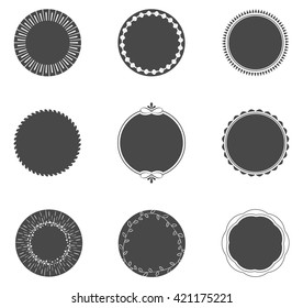 Collection of filled circles with decorative border