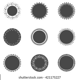 Collection of filled circles with decorative border