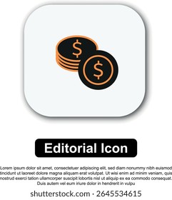 Uma coleção de ícones editoriais com temas financeiros que apresentam gráficos de crescimento, símbolos monetários e visuais de investimento em preto e laranja