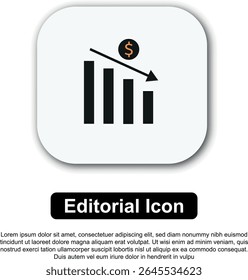 Uma coleção de ícones editoriais com temas financeiros que apresentam gráficos de crescimento, símbolos monetários e visuais de investimento em preto e laranja