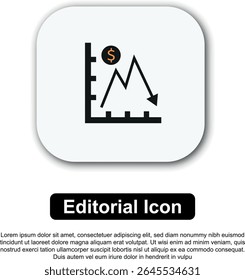 Uma coleção de ícones editoriais com temas financeiros que apresentam gráficos de crescimento, símbolos monetários e visuais de investimento em preto e laranja