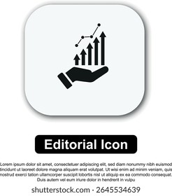 Uma coleção de ícones editoriais com temas financeiros que apresentam gráficos de crescimento, símbolos monetários e visuais de investimento em preto e laranja