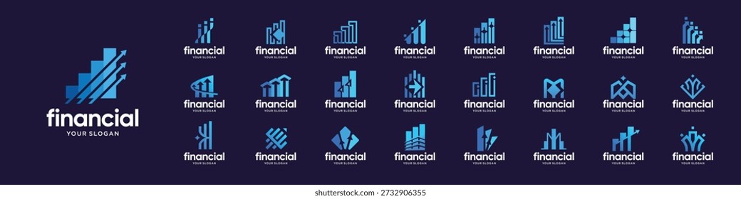 collection of financial growth logo design vector inspiration.