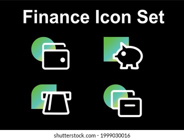 collection of financial icons, for mobile and computer applications with full color- icon set 