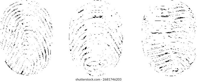 Coleta de impressões digitais, um conjunto de impressões digitais. Ilustração vetorial. Eps10