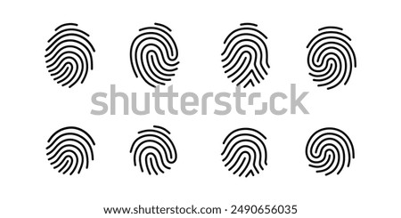 collection of fingerprint shapes with editable stroke