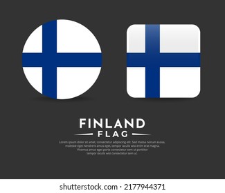 Collection of finland flag emblem icon. Finland flag symbol icon vector.