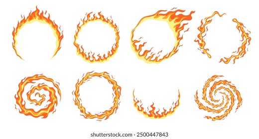 collection of fire circle frames, fire rings