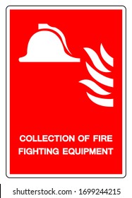 Collection Of Fire Fighting Equipment Symbol Sign, Vector Illustration, Isolate On White Background Label. EPS10 