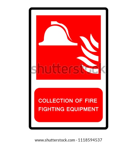 Collection Of Fire Fighting Equipment Symbol Sign, Vector Illustration, Isolate On White Background Label. EPS10