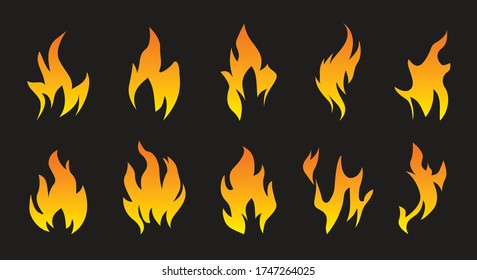 Collection of Fire and Flame icons. 