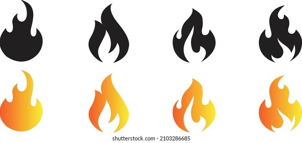 collection of fire icon vector illustration