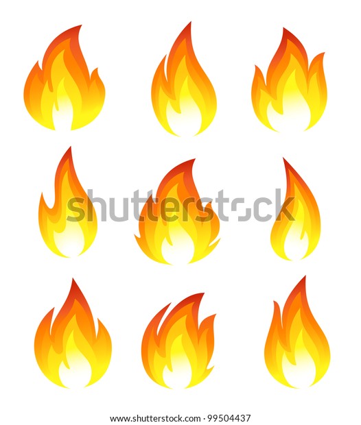 Collection Fire Icons Stock Vector (Royalty Free) 99504437 | Shutterstock