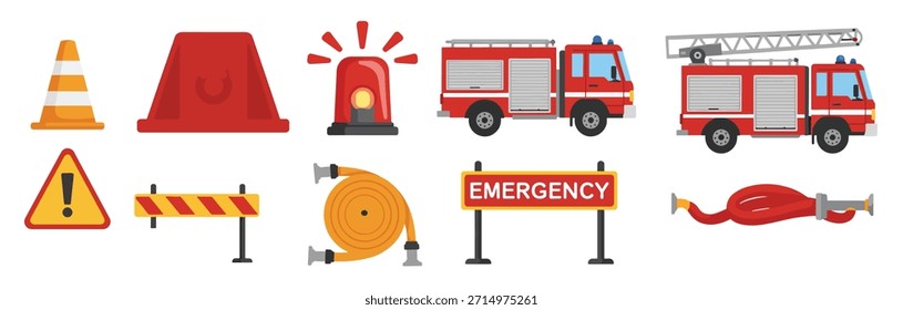 colección del equipo de bomberos y respuesta de emergencia