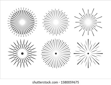 Collection of firework explosion design for new year eve. New year design banner element. Fireworks and snowflake illustration