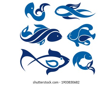 Collection of fish icon for your design