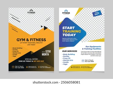 Colección de Fitness Gym Flyer Plantilla A4 Diseño