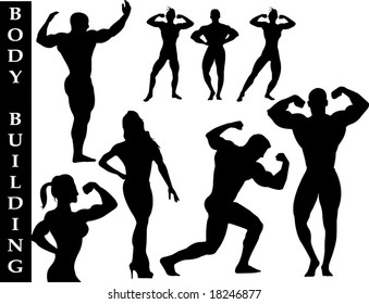 A collection of fitness silhouettes - Check out my portfolio for other collections.