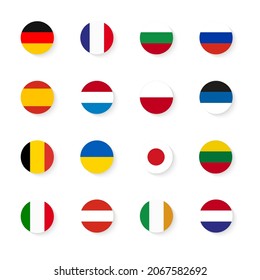 Collection of flag button design. Vector design.