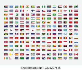 collection of flag of countries. world flag collection. set of various flags.