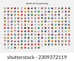 The collection of flag icons for all countries in the world