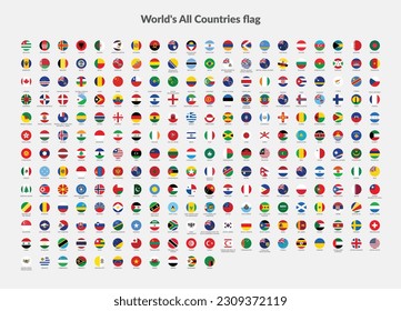 The collection of flag icons for all countries in the world