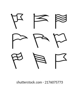 Collection of flag icons. Team or country symbol. Isolated vector illustration on a white background.