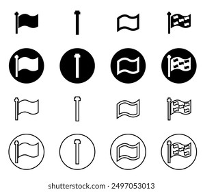 Collection of Flag Vector Icons, Symbols for International Flags, Flag Icons Collection