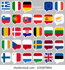 collection of flags from all national countries of European Union