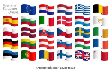 collection of flags from all national countries of European Union