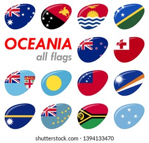 collection of flags from all national countries of Oceania and Australia