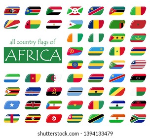 collection of flags from all national countries of Africa