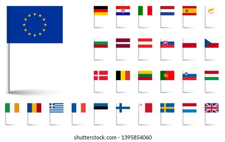 collection of flags from all national countries of European Union