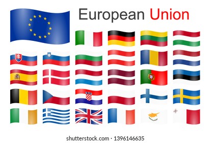 collection of flags from all national countries of European Union