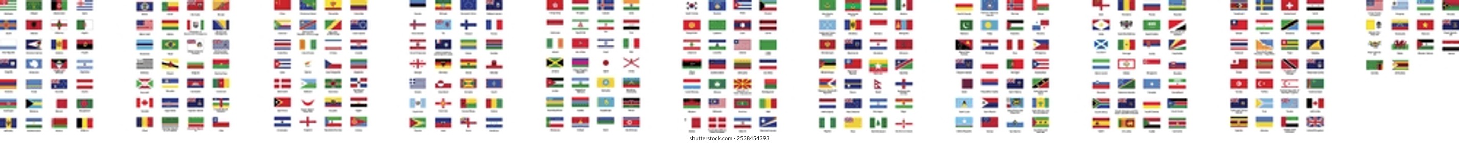 Collection of Flags from Around the World. A collection of diverse national flags representing countries from across the globe.